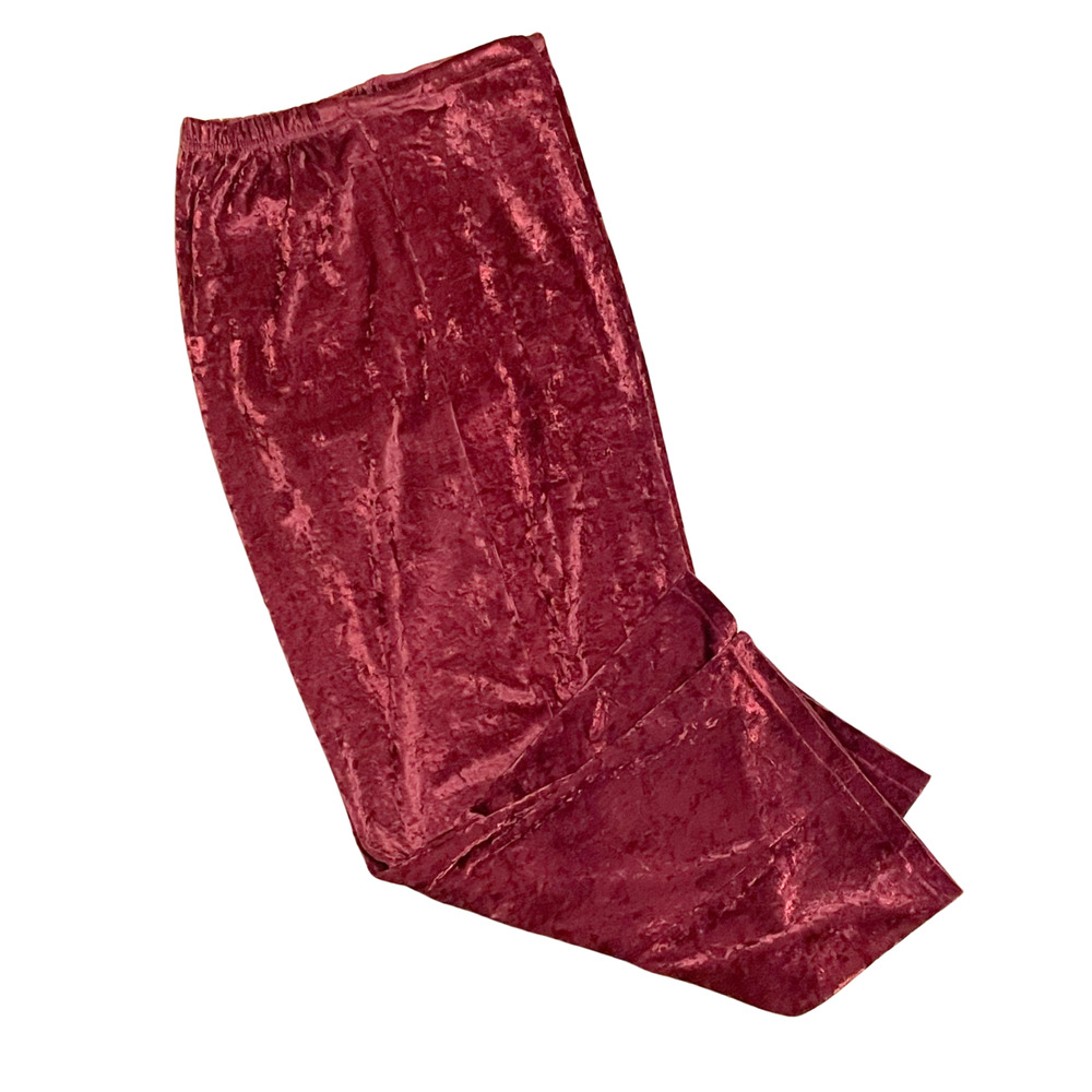 Vintage Y2K Victoria's Secret Sz XS-S Crushed Velvet Pajama Pants Drawstring Red